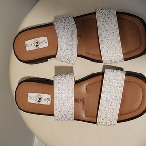 Size 9 Duckhead sandals , white